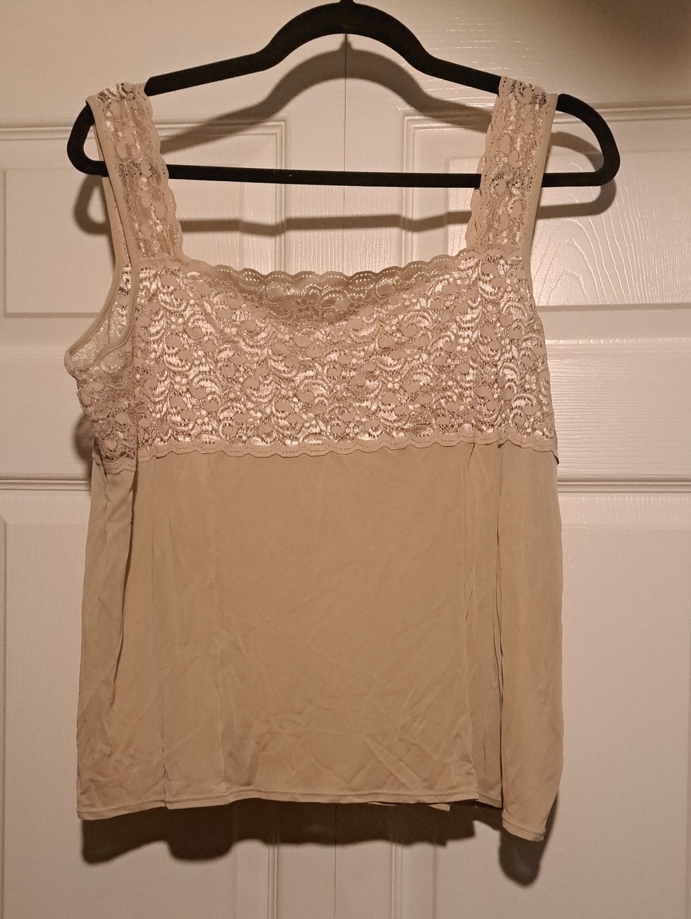 ⌛️Lace-Trim Tank Top Woman's Beige Undergarment / LINGERIE Slimming upper garmen